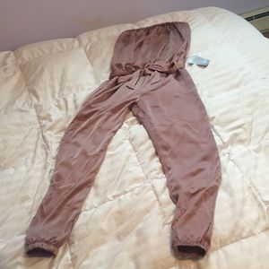 Strapless Blouson Top Jumpsuit